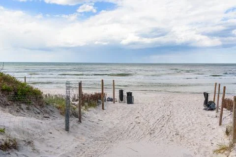 Sandy path to the beach at Baltic sea Stock Photos