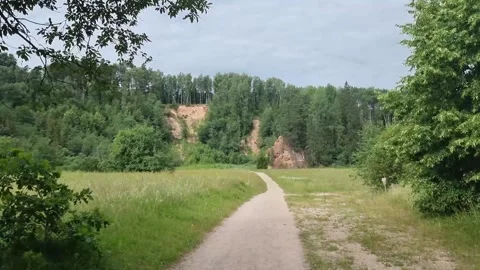 Sandy pedestrian path to the attraction. Stock Footage 303563294