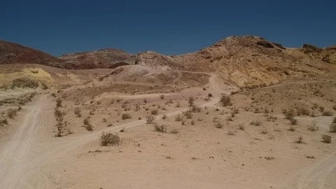 Sandy pink landscape - drone low shot Video stock 107879429