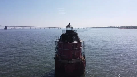 Sandy Point Shoal Lighthouse Roundabout Stockbeeldmateriaal 241518872