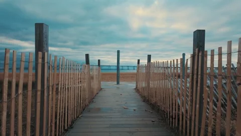 Sandy Point State Park Chesapeake Bay Bridge Boardwalk To Beach Stock Footage 260272883