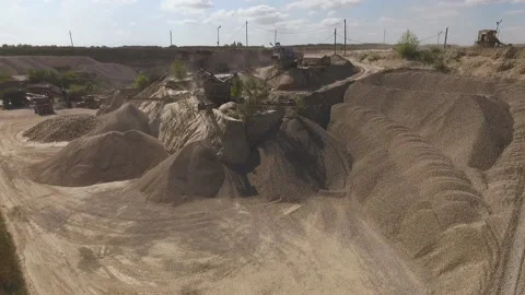 Sandy quarry on a hot day Video stock 153028149