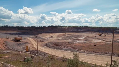 Sandy quarry in the summer at noon Stock Footage 76439724