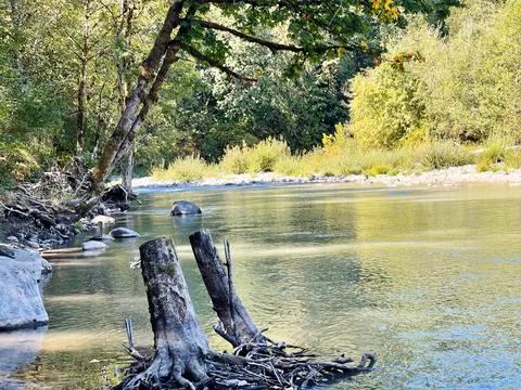 The Sandy River in Oregon Foto stock