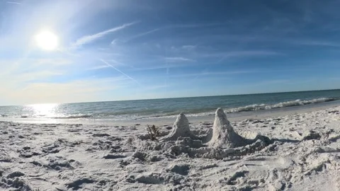 Sandy Sand Castle Stock Footage 297101843