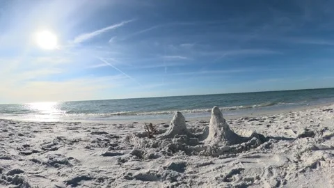 Sandy Sand Castle Stock Footage 297101980
