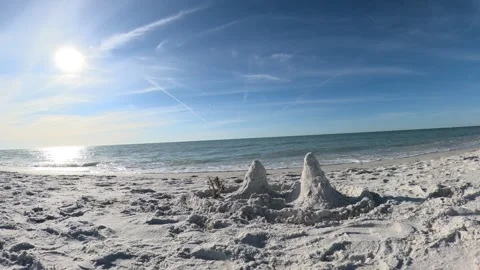 Sandy Sand Castle Stock Footage 297102428