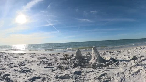 Sandy Sand Castle Stock Footage 297102769