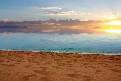 Sandy sea beach Stock Photos