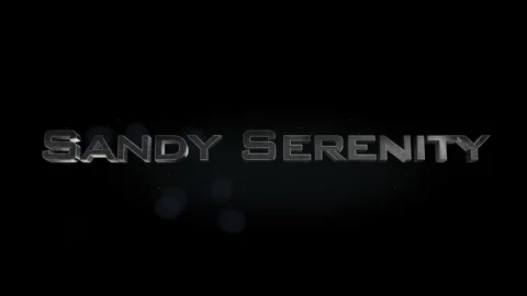 Sandy Serenity title metal text on black alpha channel background Stock Footage 295894602