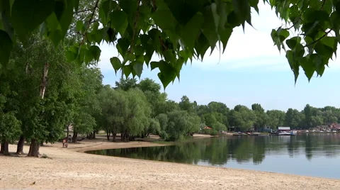 Sandy shore. Early summer. Stock Footage 64632089