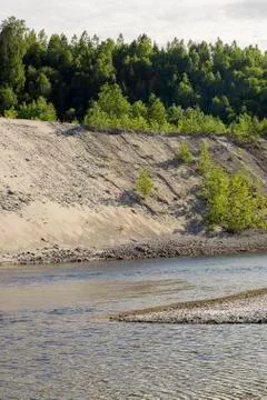 Sandy Shore by Stream Stock Photos