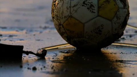 Sandy soccer ball on the beach. Stock Footage 88406113