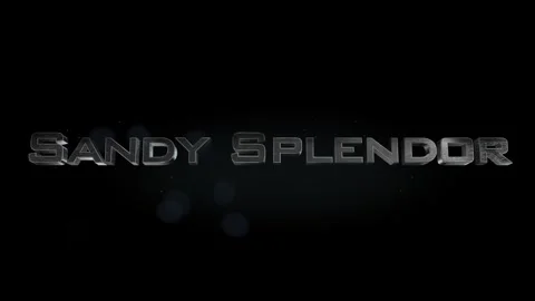 Sandy Splendor title metal text on black alpha channel background Stock Footage 295894715