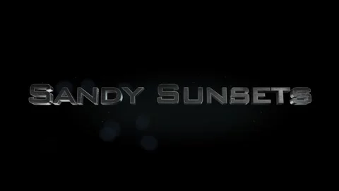 Sandy Sunsets title metal text on black alpha channel background Stock Footage 295895010