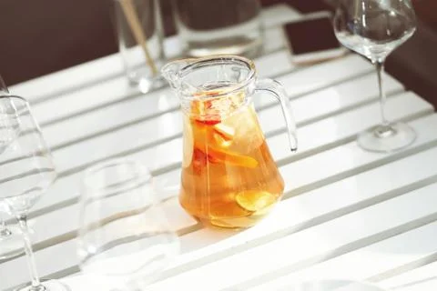 Sangria in the decanter Stock Photos
