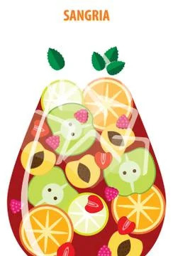 Sangria in jug Stock Illustration