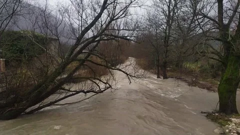 Sangro River flood Stock Footage 225466754