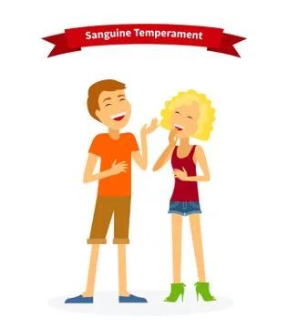 Sanguine Temperament Type People Stock Illustration