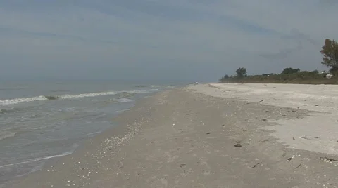 Sanibel broad white beach Stock Footage 4883846