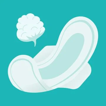 Sanitary Napkin Vector Background. Realistic Detailed Sanitary Napkin with Wings Stock Illustration