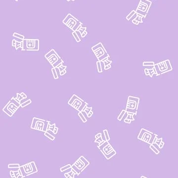 Sanitary wipes package line vector seamless pattern Stock Illustration