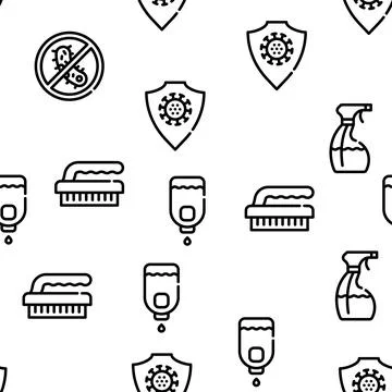 Sanitation Accessories Vector Seamless Pattern Stock Illustration