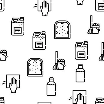 Sanitation Accessories Vector Seamless Pattern Stock Illustration