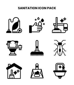 Sanitation DuoTone Icons Pack Ilustración de archivo