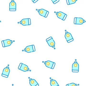 Sanitation liquid soap bottle vector seamless pattern 스톡 일러스트