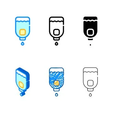 Sanitation liquid stylized soap bottle color icon vector Stock Illustration
