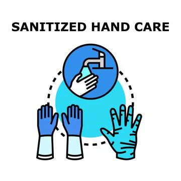 Sanitized hand care vector illustration for hygiene and protection Stock Illustration