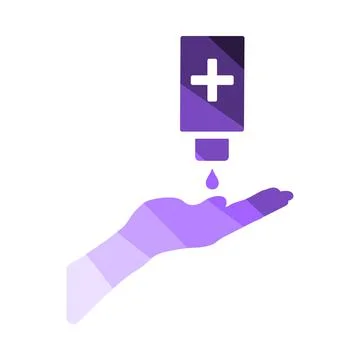 Sanitizer With Hand Icon Stock Illustration