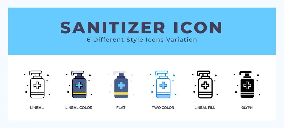 Sanitizer set of vector icon. For web. and mobile app Stockillustratie