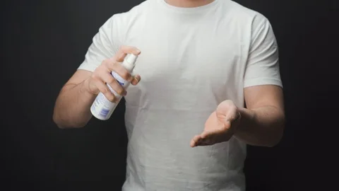 Sanitizing And Cleaning Hands Stock Footage 126441359