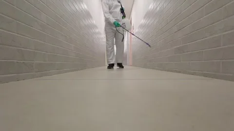 Sanitizing cleaning mask protection Video stock 273210903