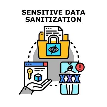 Sanitizing sensitive personal data for privacy protection 스톡 일러스트
