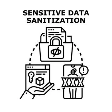 Sanitizing sensitive personal data for privacy protection Stock Illustration
