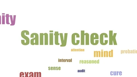Sanity Check Wordcloud Animated Isolated On White Video stock 103660590