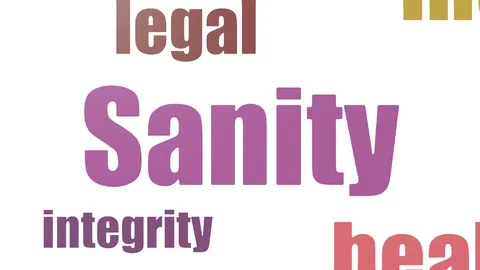 Sanity Tag Cloud Animated Isolated On White Stock Footage 107207521