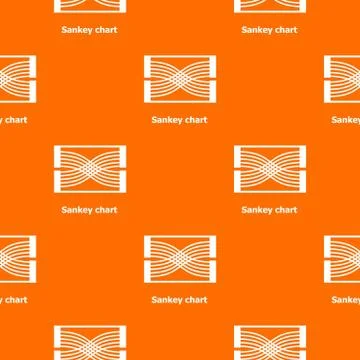 Sankey chart pattern vector orange 스톡 일러스트