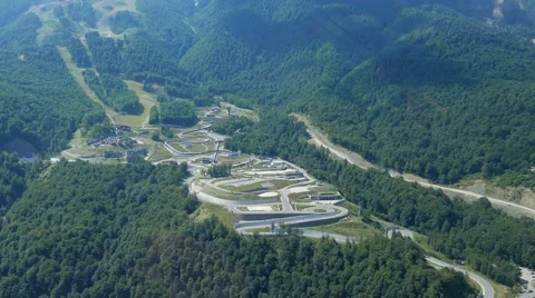 Sanki Sliding Center. Rosa Khutor, Sochi, Russia. 1280x720 動画素材 53093971