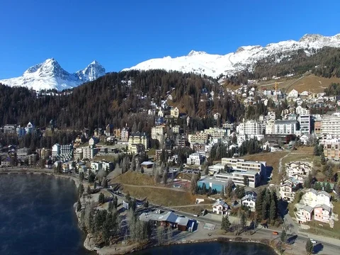 Sankt Moritz village - Engadin Stock Footage 70801569