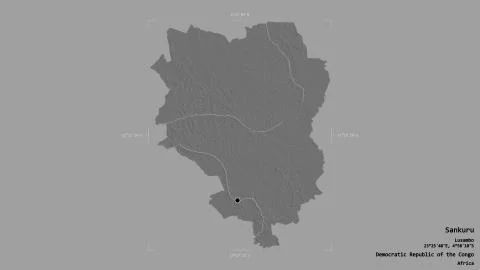 Sankuru - Democratic Republic of the Congo. Bounding box. Bilevel Stock Illustration