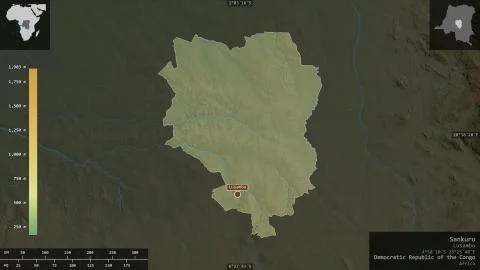 Sankuru, Democratic Republic of the Congo - composition. Physical 스톡 일러스트