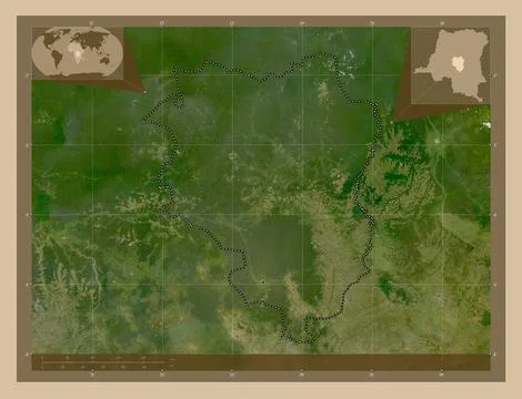 Sankuru, Democratic Republic of the Congo. Low resolution satellite map Illustrazione stock
