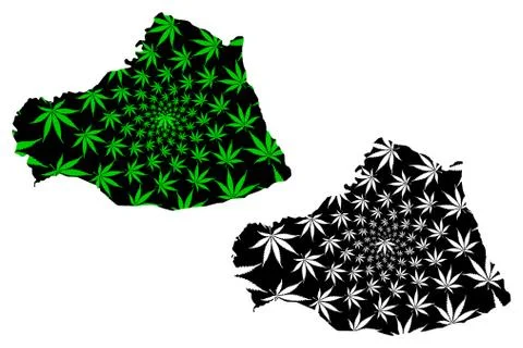 Sanliurfa (Provinces of the Republic of Turkey) map is designed cannabis leaf Stock Illustration