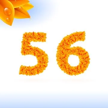 Sans serif font with fall leaf decoration Stock Illustration