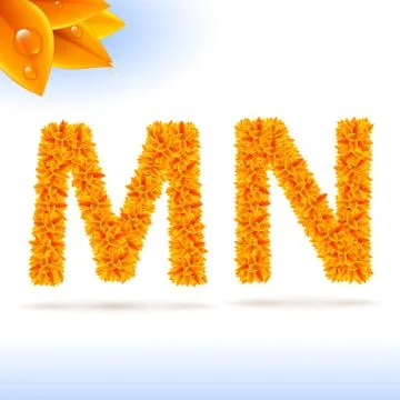 Sans serif font with fall leaf decoration 스톡 일러스트