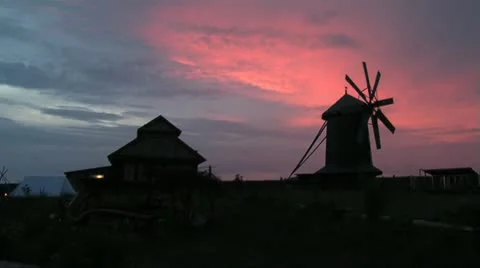 Sanset in the village Video stock 11334011